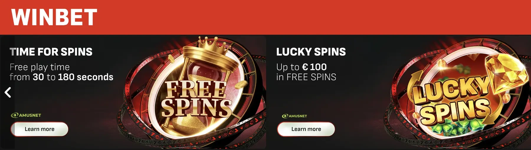 WinBet casino welkomstbonus banner voor Nederland